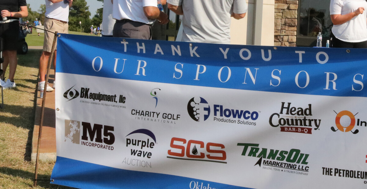 banner with sponsor names and logos